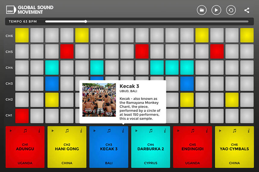 Global Sound Movement One Shot Player web app screenshot