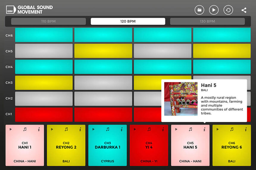 Global Sound Movement Loop Player web app screenshot