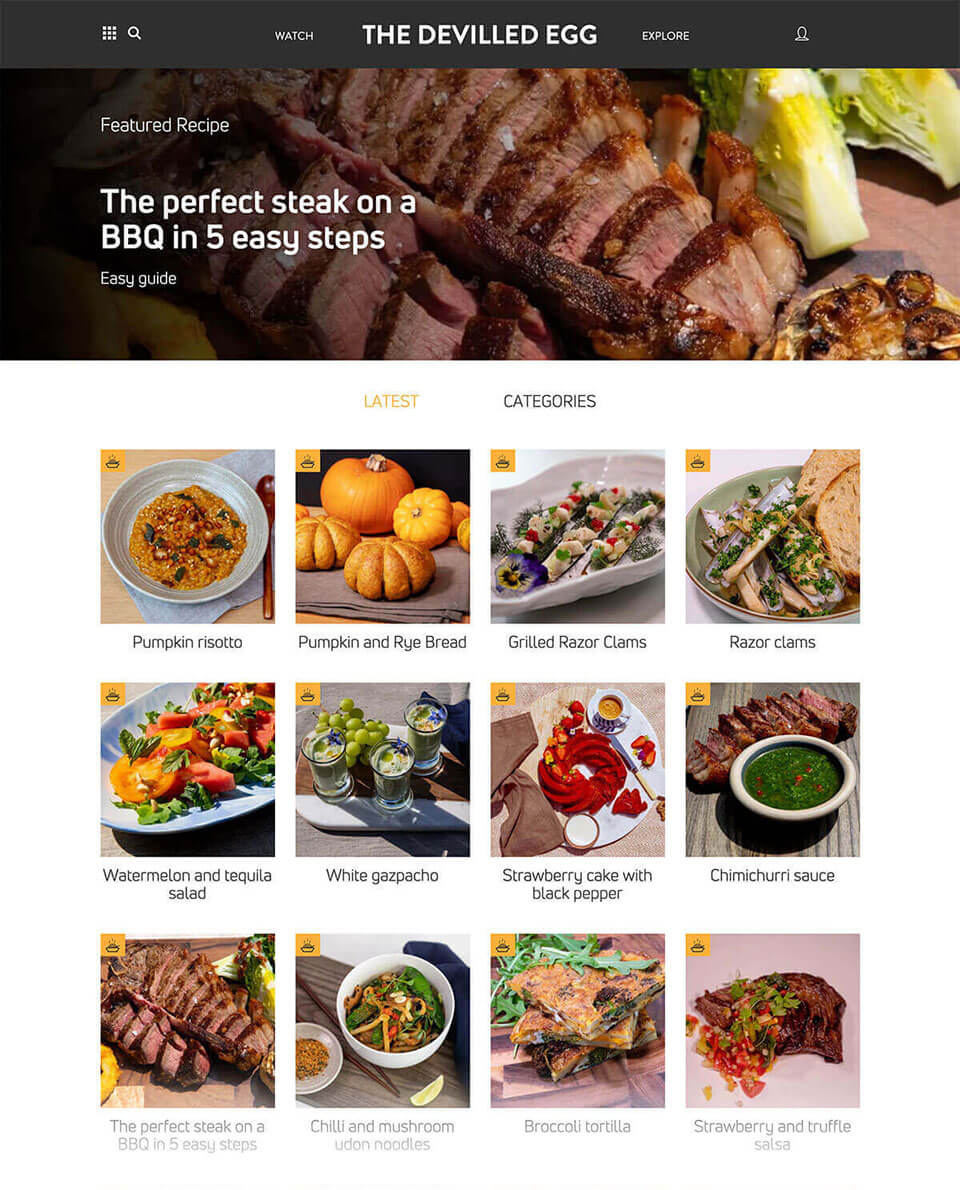The Devilled Egg Home page screenshot