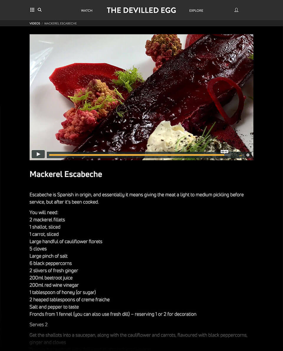 The Devilled Egg Recipe page screenshot