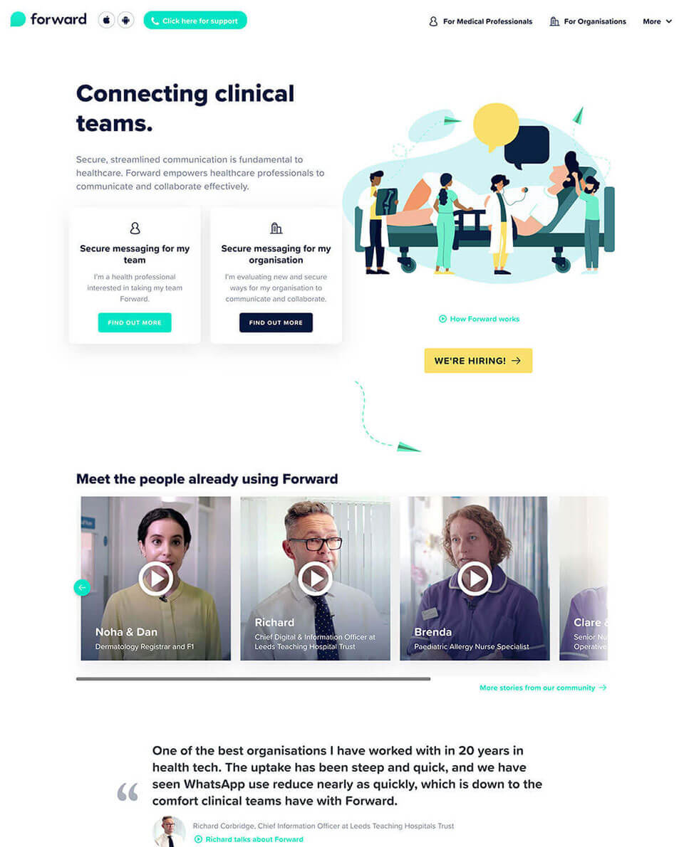 Forward home page screenshot